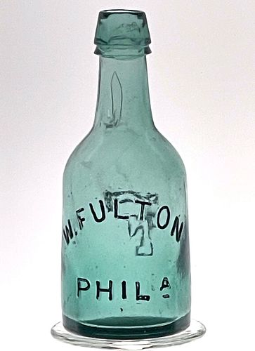1870 William Fulton Embossed Bottle Philadelphia, Pennsylvania