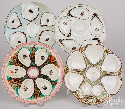 Four oyster plates