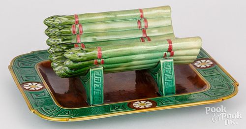 Minton majolica asparagus cradle