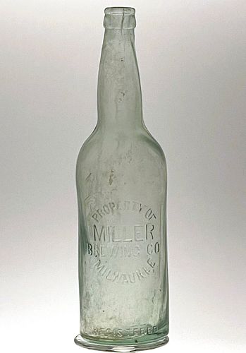 1905 Fred Miller Brewing Co. Beer 24oz Embossed Bottle Milwaukee Wisconsin