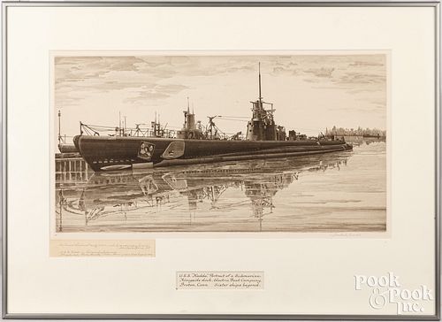 John Taylor Arms presentation submarine etching