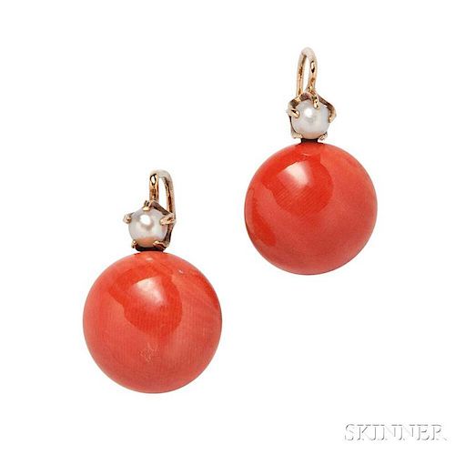 18kt Gold and Coral Earrings