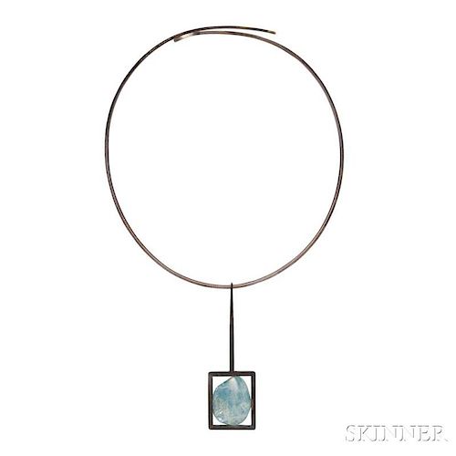 Sterling Silver and Aquamarine Necklace, Thor Selzer
