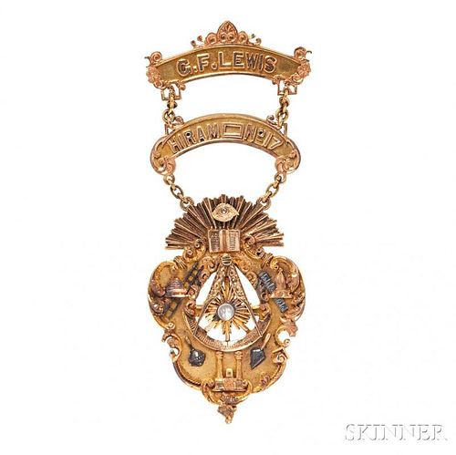Antique 14kt Gold Masonic Brooch