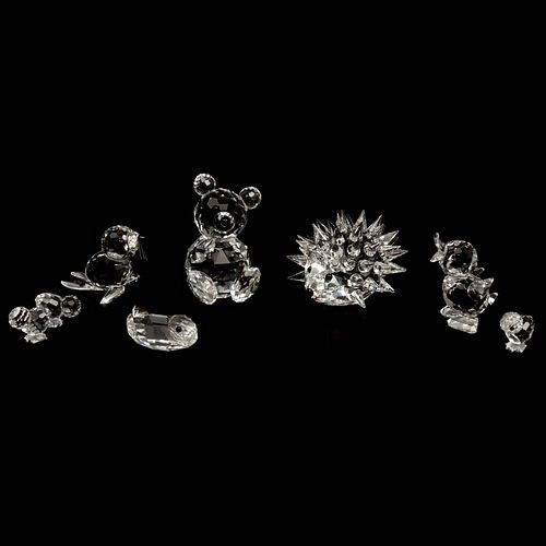 LOTE DE FIGURAS DECORATIVAS AUSTRIA SIGLO XX Elaboradas en cristal de Swarovski Diseño a manera de animales Detalles de co...