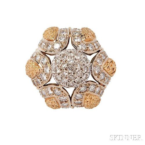 18kt Gold and Diamond Ring,