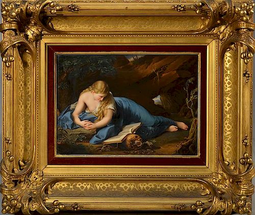 K.P.M. Beautifully Painted Plaque of Mary Magdalen