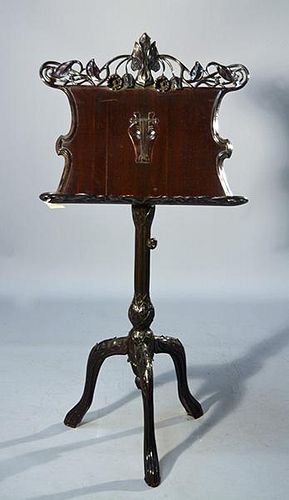 Carved Mahogany Music Stand