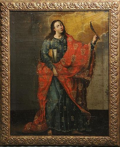 18th C. Spanish Colonial Oil on Canvas, St.John