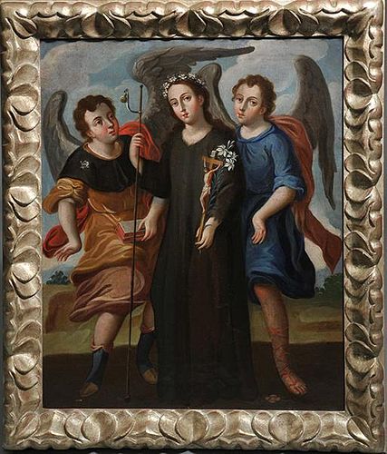 Oil on Canvas, St. Rosalia of Palermo with Angels