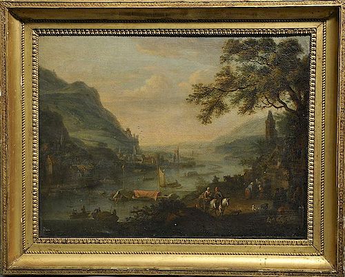 18th C. Oil on Canvas Landscape