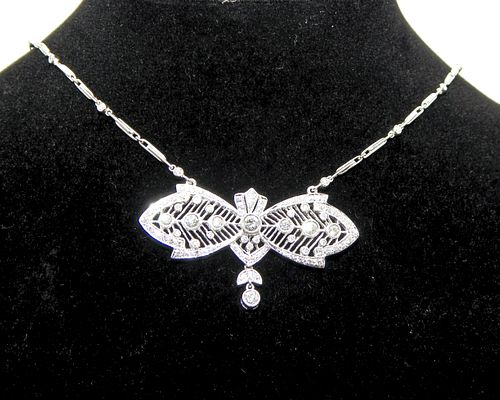Elegant 3ct Diamond Necklace & Pendant set in 18k White Gold