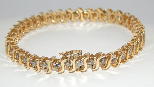 Stunning! 7ct Diamond Tennis Bracelet in Solid 14k Yellow Gold