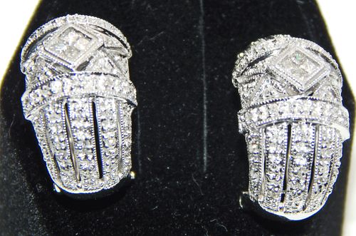 Spectacular Diamond Earrings! 2.5ct & 14k White Gold