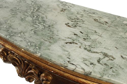 MONUMENTAL BAROQUE STYLE GILTWOOD CONSOLE TABLE