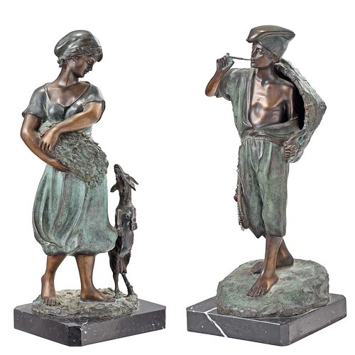 Pair of Figural Bronzes