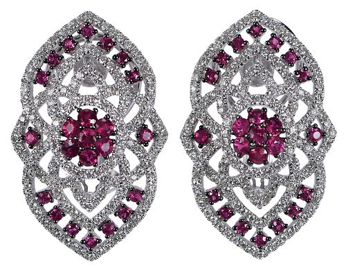 18kt. Ruby and Diamond Earrings   
