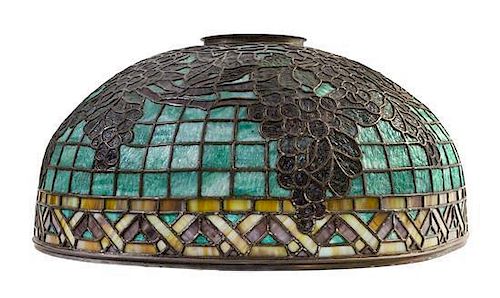 An American Leaded Glass Hanging Fixture Diameter of shade 24 inches.