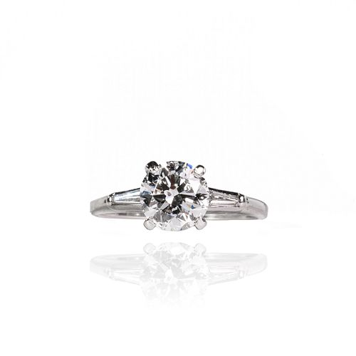 1.53 ct Tiffany Style Round Diamond Ring