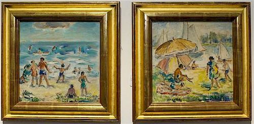* Francesco J. Spicuzza, (American, 1883-1962), Cedar Lake, Wisconsin and Bradford Beach, 1936 (two works)