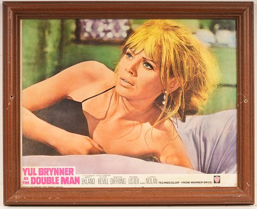 Original 1967 "Yul Brynner As The Double Man" Movie Poster 