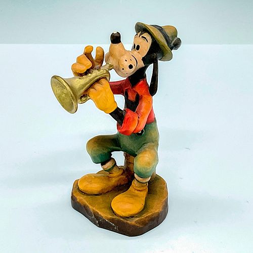 Anri Club Walt Disney Wood Figurine, Goofy with Trumpet