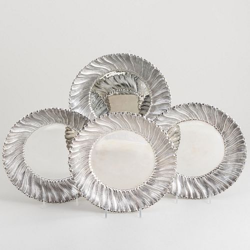 Set of Four Buccellati Silver Circular Underplates