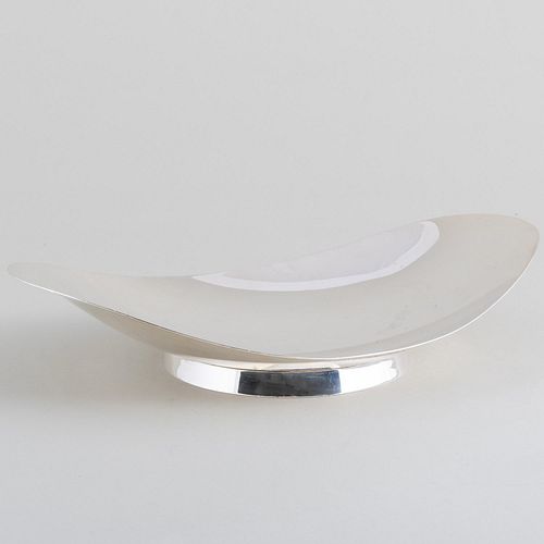 Tiffany & Co Silver Modernist Style Oval Serving Bowl
