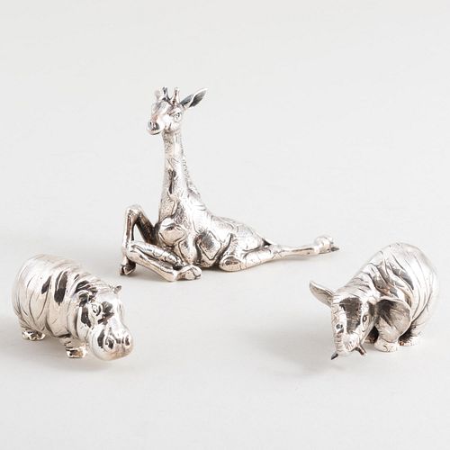 Group of Three Buccellati Silver Miniature Figures of Animals