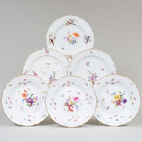 Group of Twelve Meissen Porcelain Plates
