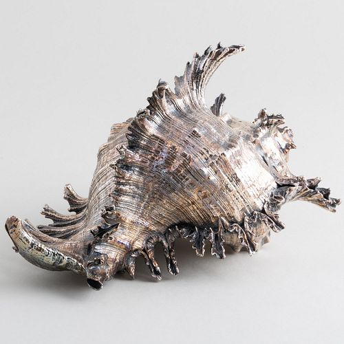 Silver Overlay Conch Shell, Probably Buccellati