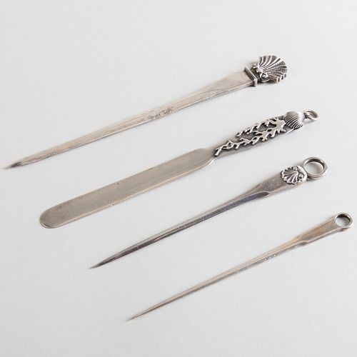 Group of Four English and Irish Silver Letter Openers