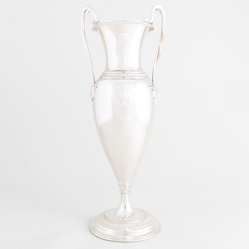 Tiffany & Co. Silver Vase with Theater Mask Terminals