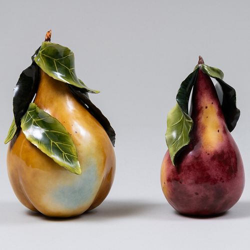 Two Katherine Houston Porcelain Models of Pears