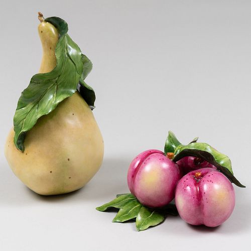 Two Katherine Houston Porcelain Models of Fruit