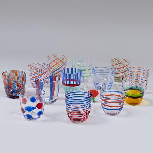 Set of Fourteen Carlo Moretti Glass Tumblers