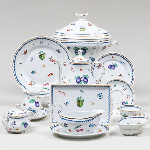 Ginori Porcelain Part Table Service in the 'Italian Fruit' Pattern