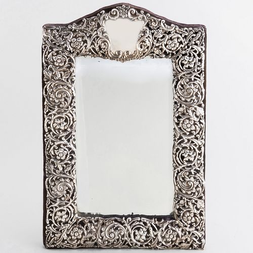 Victorian Silver Repoussé Overlay Mirror