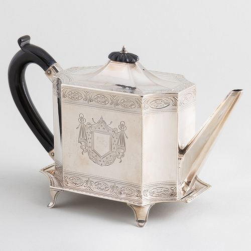 George III Silver Teapot on Stand
