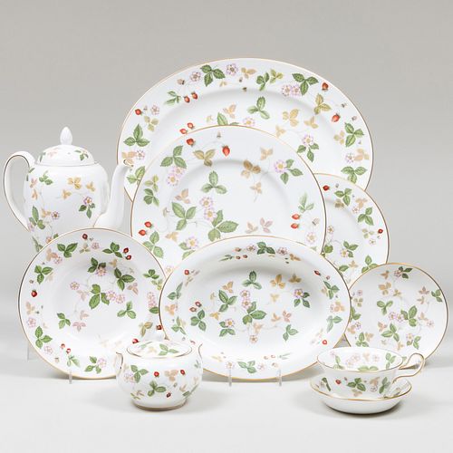 Wedgwood Porcelain Part Dinner Service in the 'Wild Strawberry' Pattern
