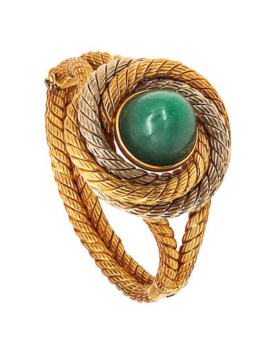 Carlo Weingrill 1960 Twisted Bangle Bracelet In 18Kt Gold & Amazonite