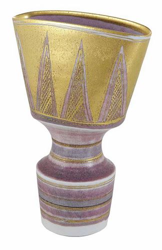 Mary Rich Pink and Gold Porcelain Vase