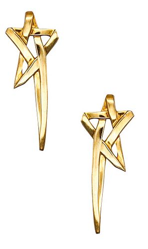 Tiffany Co. By Paloma Picasso Pair Of Stars Earrings In 18K Gold