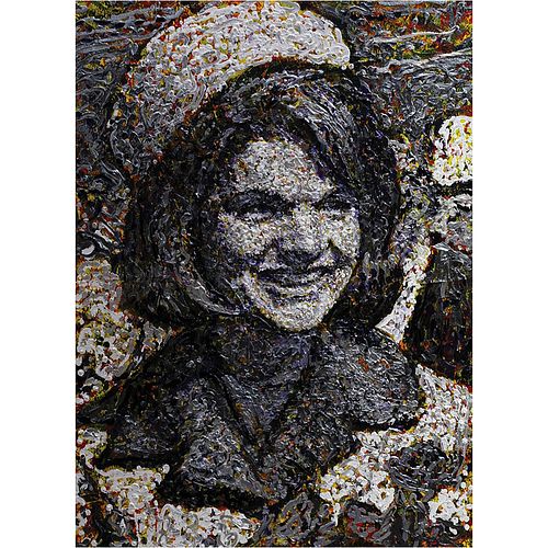 Jacqueline Kennedy Painting by Giovanni DeCunto (Acrylic on Canvas, 34&Prime; x 46&Prime;)
