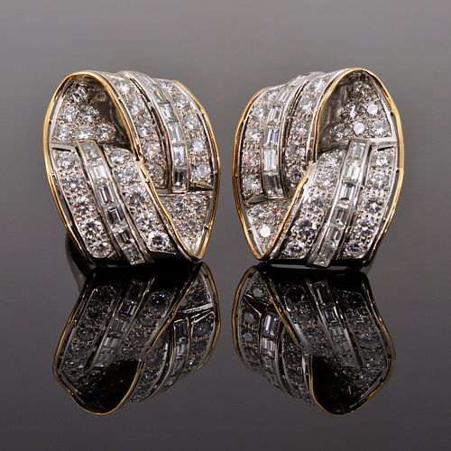 Ellagem 18K Gold & Diamond Estate Earrings