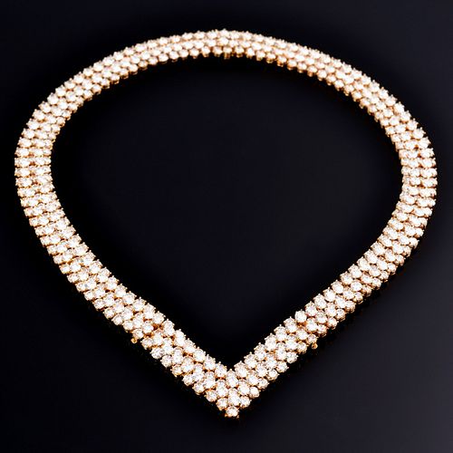 Van Cleef & Arpels A CHEVAL 5 Row 18K Gold & Diamond Necklace