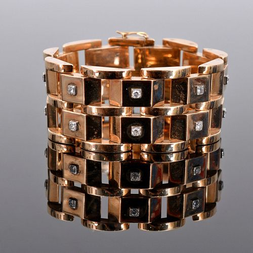 18K Gold and Diamond Estate Bracelet