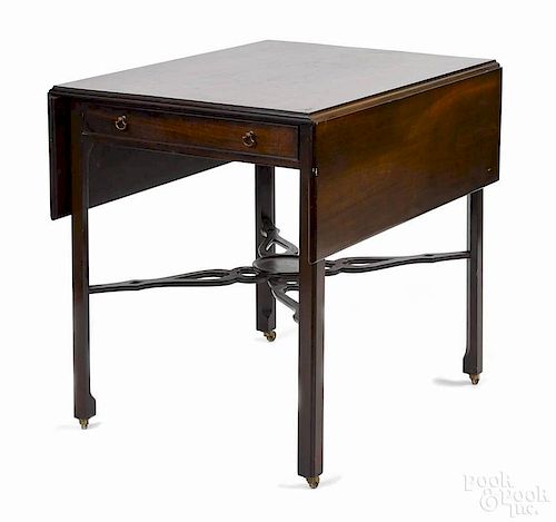 Saybolt Cleland Chippendale style mahogany Pembroke table, 28 1/4'' h., 24 1/4'' w., 29 1/2'' d.