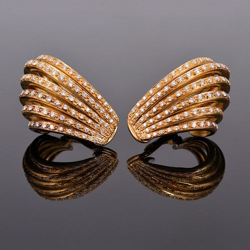 18K Gold & Diamond Estate Earrings