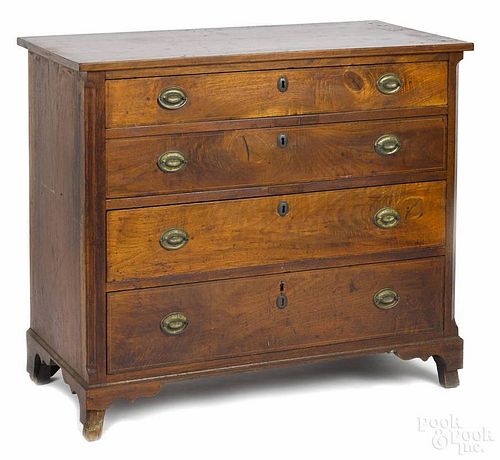 Pennsylvania Federal walnut chest of drawers, ca. 1810, with line inlay, 34 1/2'' h., 38'' w.